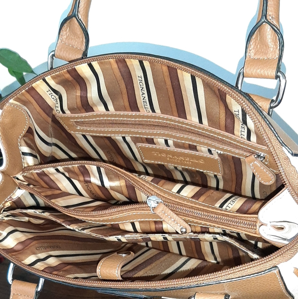 Tignanello Handbag Brown/Tan 12'x10" - Picture 9 of 11